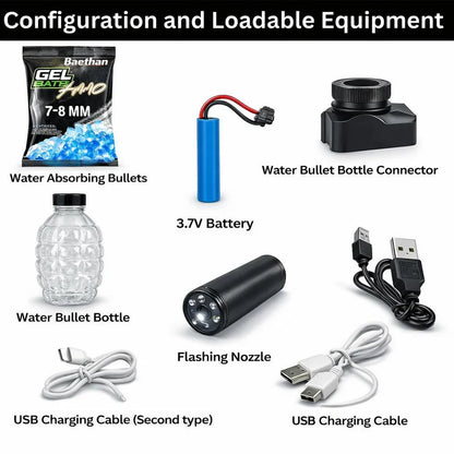 AK-47 Mini Electric Gel Blaster Toy with Rechargeable Battery & Water Gel Beads for Outdoor Play