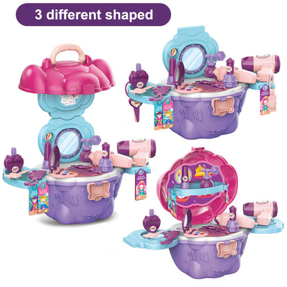 GELORDO 4-in-1 Dressing Table Play Set for Kids | Portable Makeup Toy Case